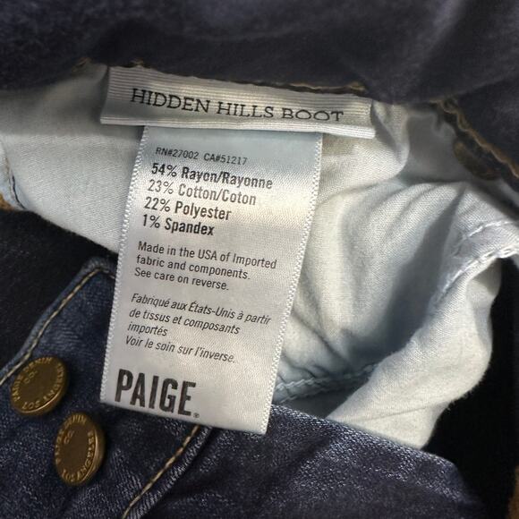 Paige Bootcut Jeans Womens Size 29 Dark Wash Blue Penrose Hidden Hills Mid Rise - Picture 8 of 13